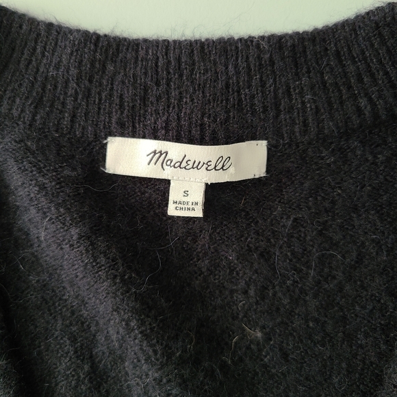 Madewell Bartlett V-Neck Pullover Sweater in Balck, Size S - Picture 6 of 7